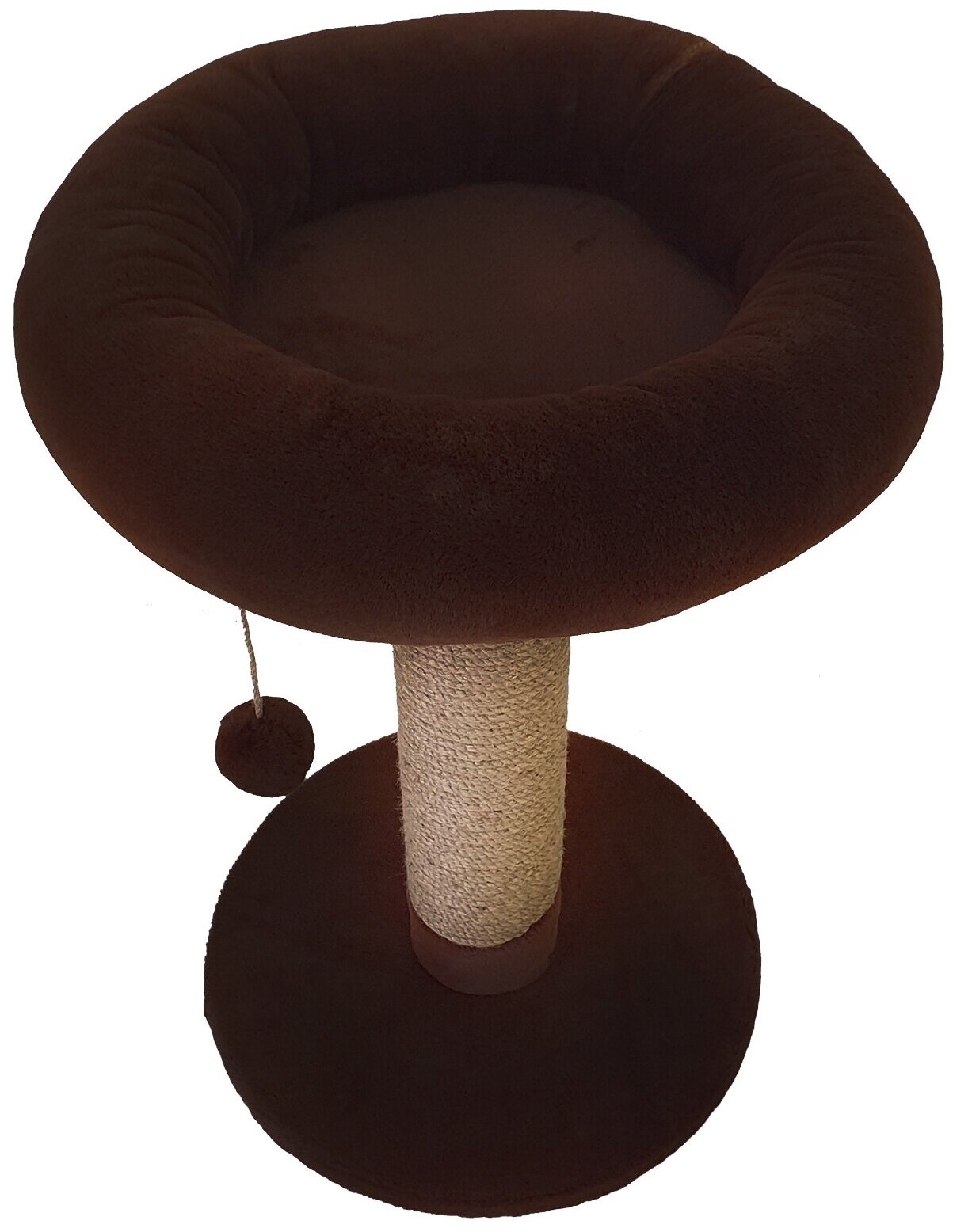 Когтеточка - комплекс "Манул" с круглой мягкой лежанкой (коричневый) - фотография № 2