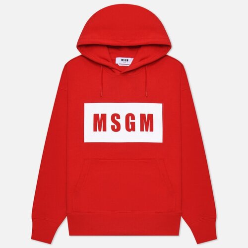 Мужская толстовка MSGM Box Maxilogo Unbrushed Hoodie красный, Размер XL