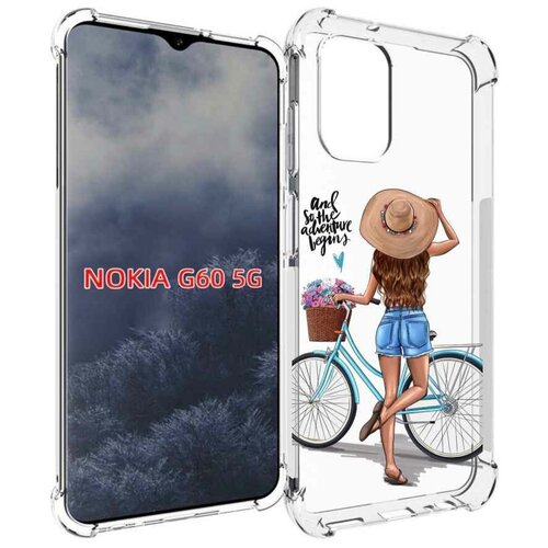 Чехол MyPads Adventure женский для Nokia G60 5G задняя-панель-накладка-бампер