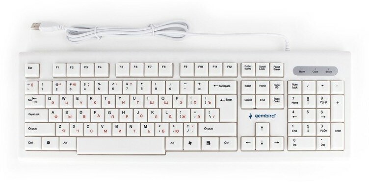 Клавиатура Gembird KB-8354U, USB, белый