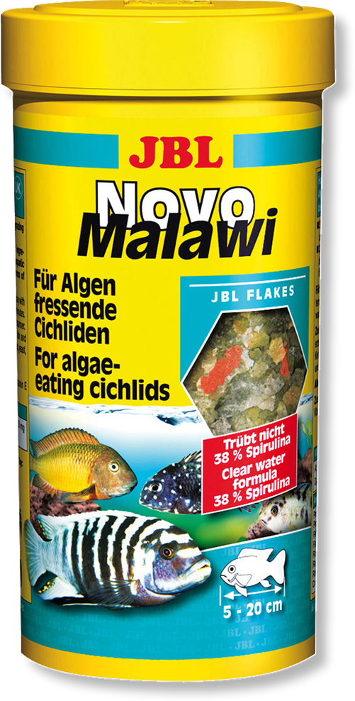 JBL NovoMalawi - Основной корм в форме хлопьев для растительноядных цихлид (1000 мл (160 г))