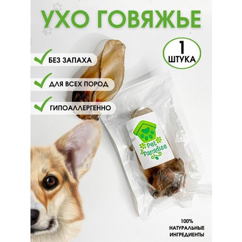 Лакомство для собак ухо говяжье основание 1 шт Pet Paradise 180₽