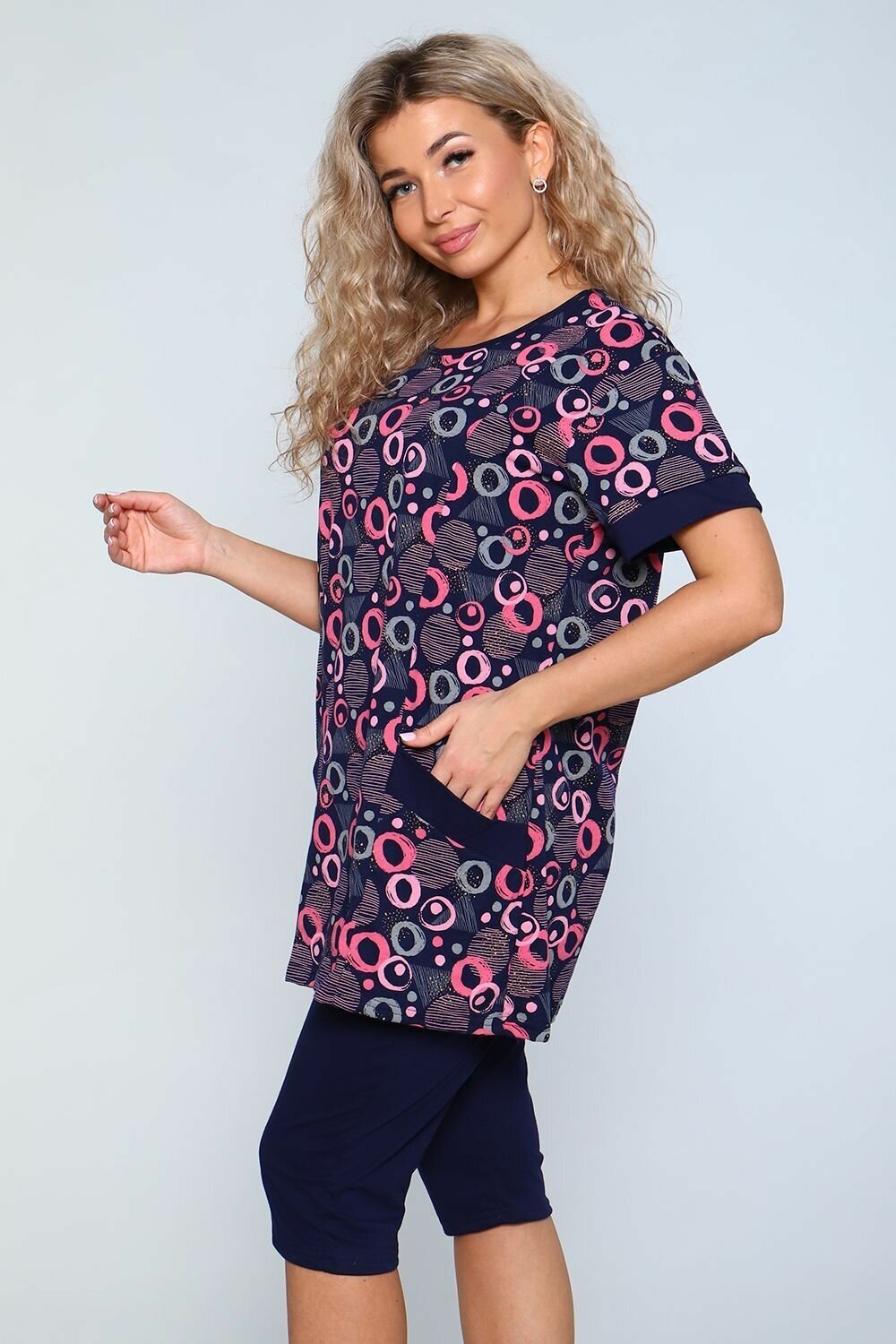 Комплект одежды женский летний трикотаж натали, розовый, р. 48 - фотография № 6