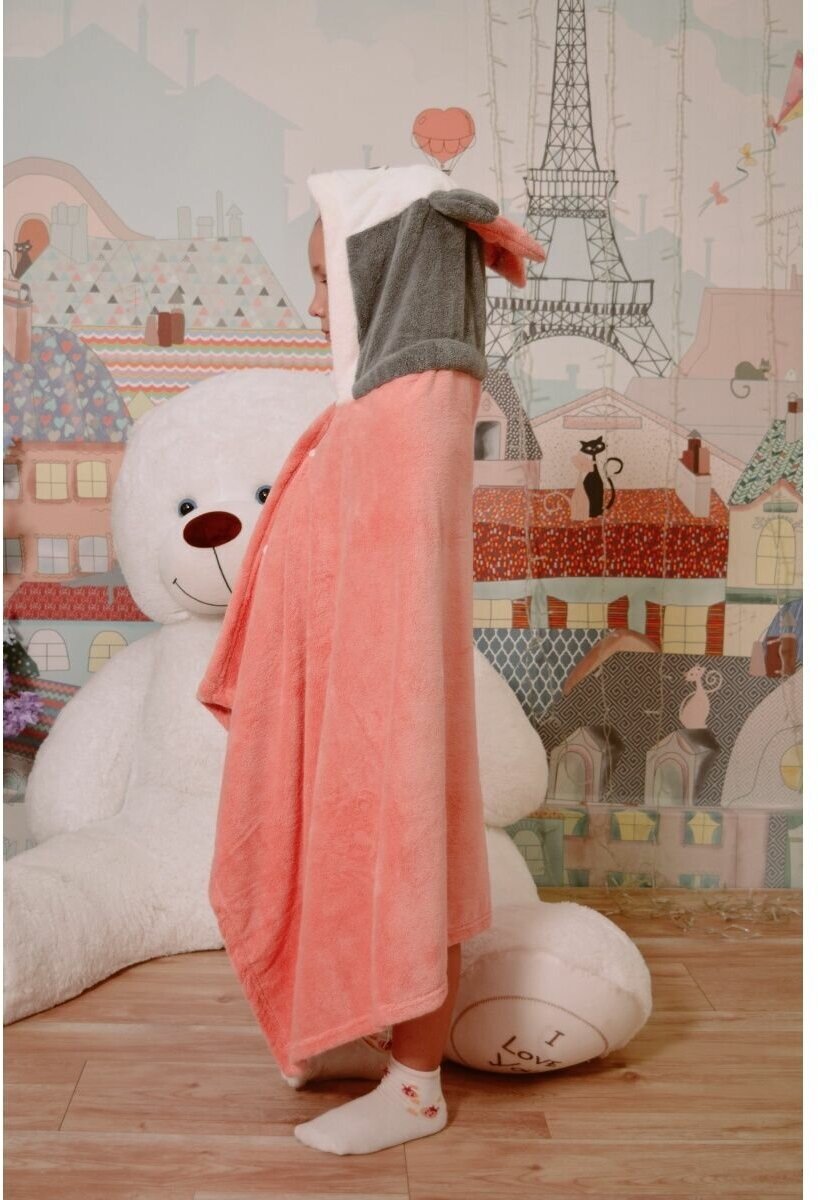 полотенце детское банное с капюшоном Розовый Микки - фотография № 6