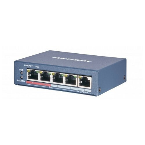 HIKVISION Коммутатор Коммутаторы HIKVISION DS-3E0505P-EM 4 RJ45 1000M PoE с грозозащитой 6кВ 723000₽