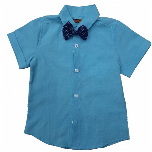 фото Рубашка , размер 92;98, голубой без бренда