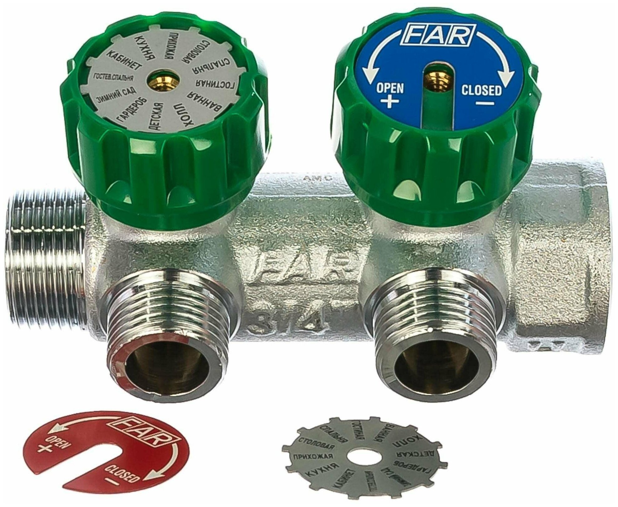 Коллектор FAR под Плоское уплотнение 1"-3/4", 2 выхода FK 3821 134TP