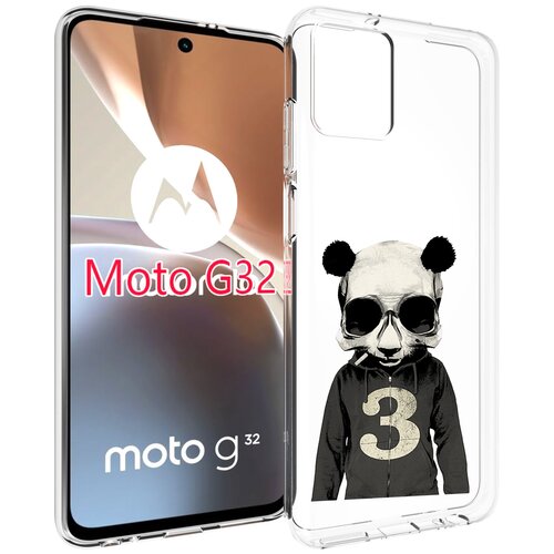 Чехол MyPads Панда-в-костюме для Motorola Moto G32 задняя-панель-накладка-бампер