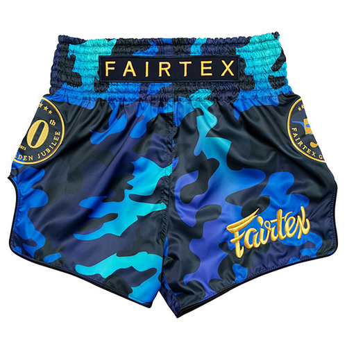 Шорты Fairtex, размер L, синий боксерские перчатки fairtex golden jubilee 10 унций
