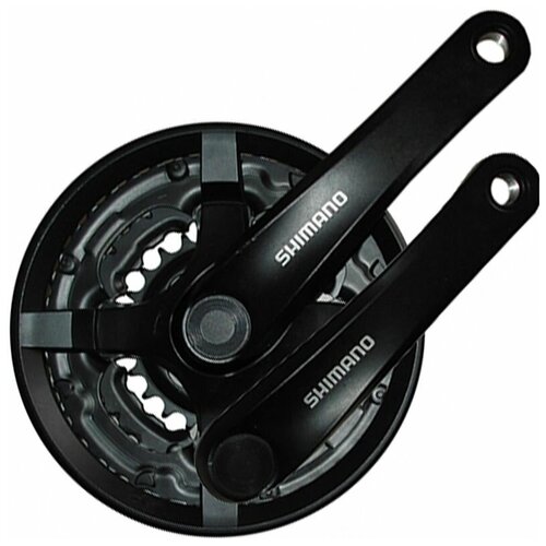 фото Комплект алюминиевых шатунов и передняя звезда (система) на велосипед shimano fс-ty301