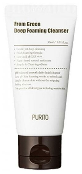 Пенка для умывания PURITO From Green Deep Foaming Cleanser (Mini), 12мл.