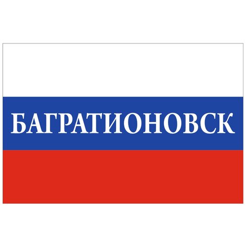 Флаг России с надписью Багратионовск 90х135 см флаг россии с надписью ковров 90х135 см