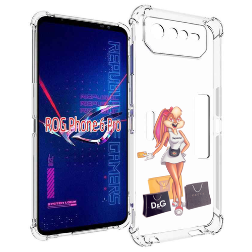 Чехол MyPads модница-зайка женский для Asus ROG Phone 6 Pro задняя-панель-накладка-бампер
