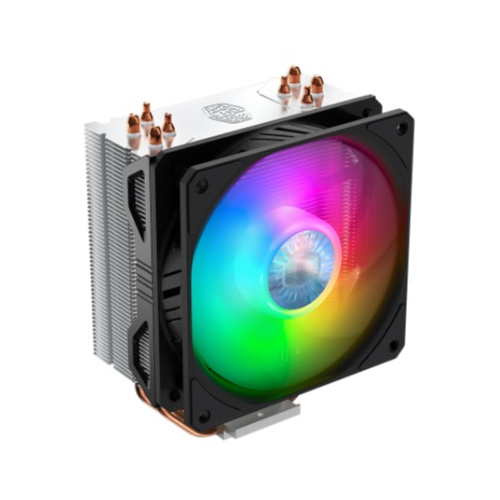 Cooler Master Hyper 212 ARGB (150W, 4-pin, 157mm, tower, Al/Cu, ARGB, fans: 1x120mm/62CFM/27dBA/1800rpm, 1700/1200/115x/AM4, ARGB Controller) cooler master masterfan sickleflow 120mm 4 pin pwm argb 3 pcs argb controller