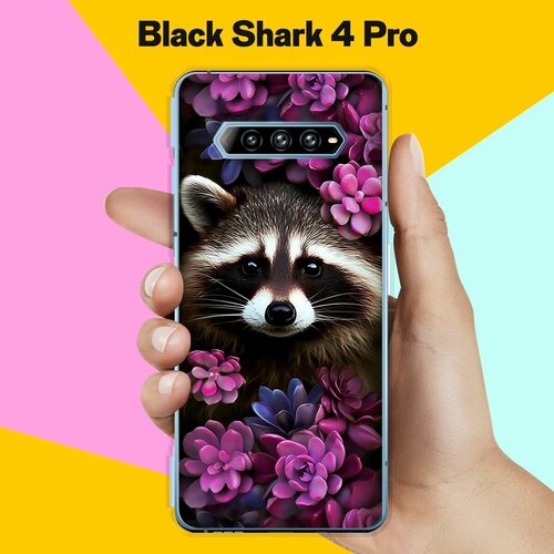 Силиконовый чехол на Xiaomi Black Shark 4 Pro Енот / для Сяоми Блэк Шарк 4 Про