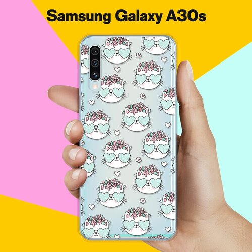 Силиконовый чехол Узор из котов на Samsung Galaxy A30s