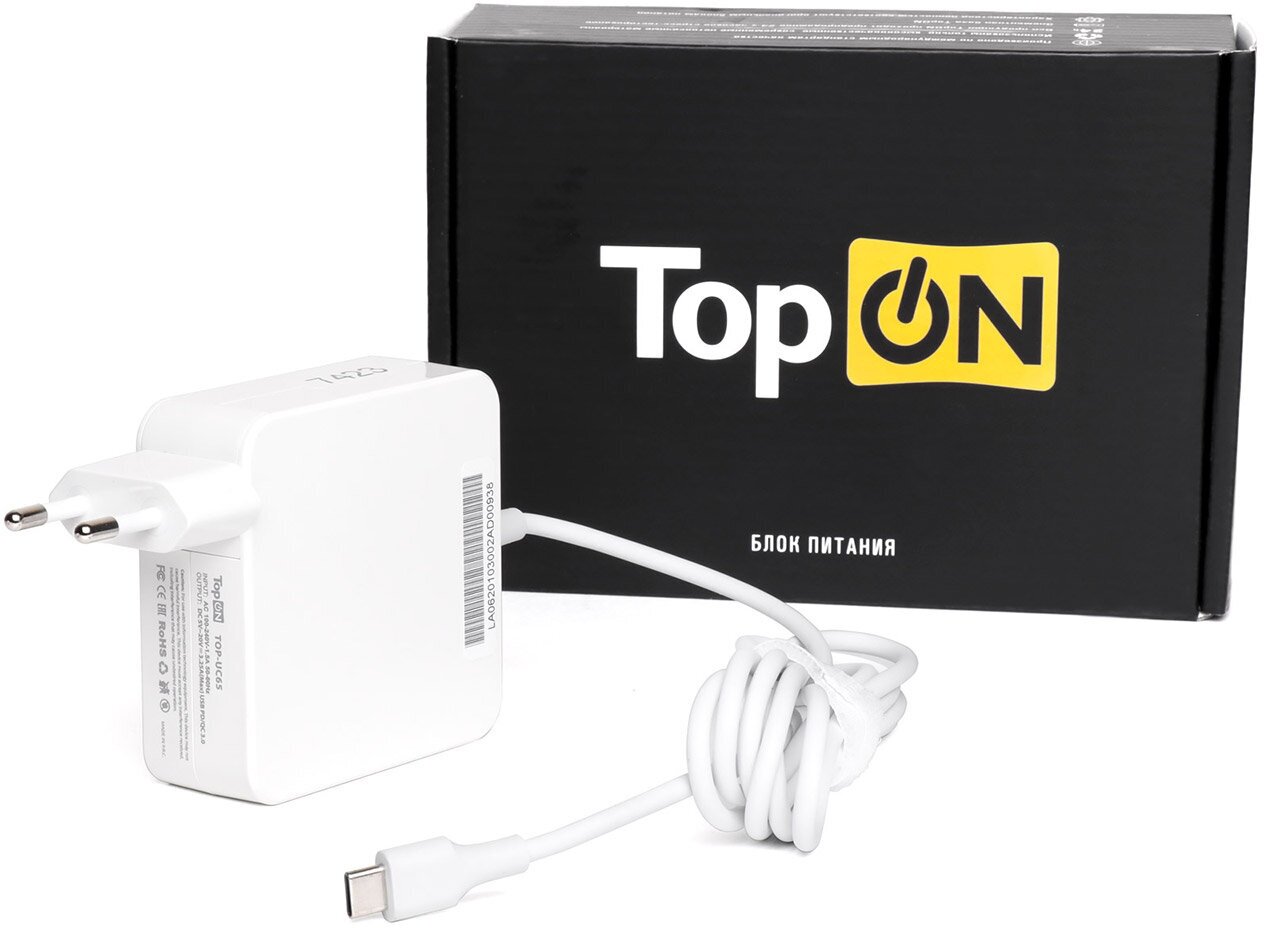 Блок питания Topon TOP-UC65W Quick Charge, USB Type-C