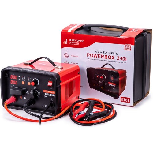 Инверторное пуско-зарядное устройство Foxweld KVAZARRUS POWERBOX 240I с таймером в пластиковом кейсе 8761 1918300₽