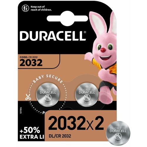 Литиевые батарейки Duracell CR2032-2BL