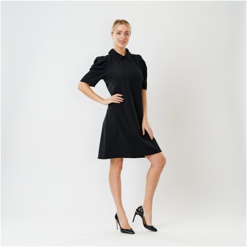 Платье Teorema Officewear, в классическом стиле, полуприлегающее, до колена, размер L, черный