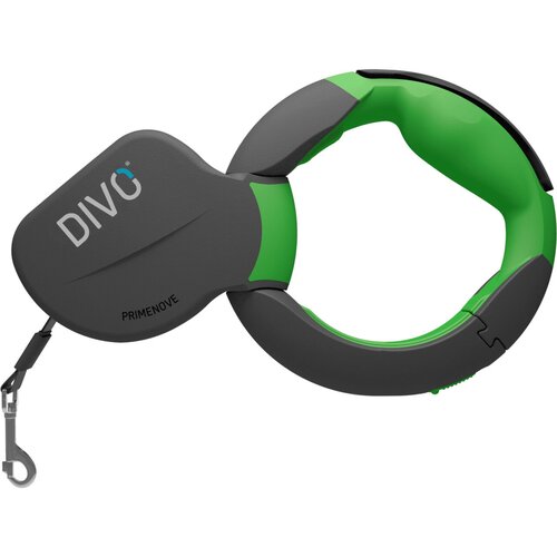 Divo - Рулетка-ремень с автоматической системой торможения и эргономичной расстегивающейся ручкой, для собак до 50кг, 3,5м (зеленая) 0.52кг