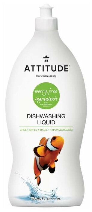 ATTITUDE Средство для мытья посуды - Зеленое яблоко и Базилик