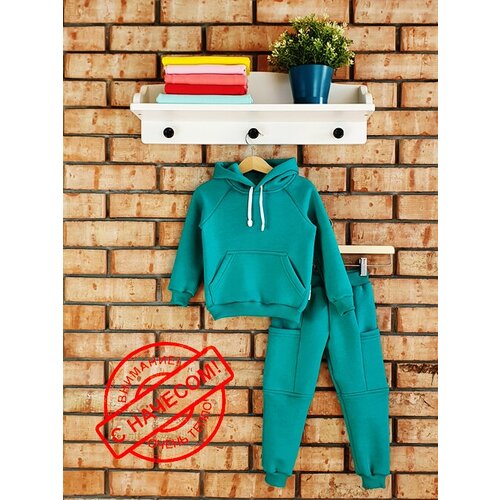 фото Комплект одежды babymaya, толстовка и брюки, размер 122, зеленый