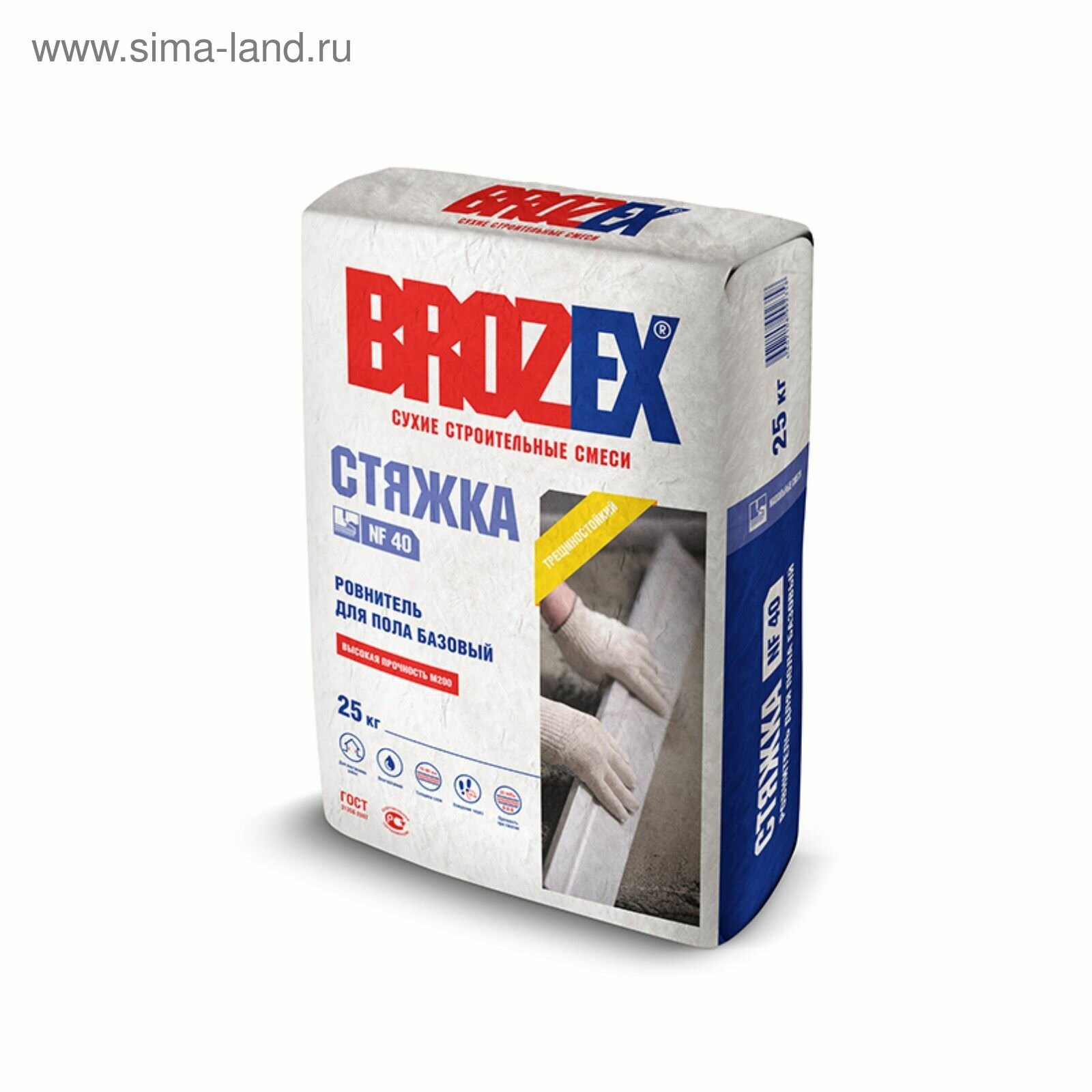 Ровнитель для пола BROZEX, Стяжка NF 40 25кг 1884870