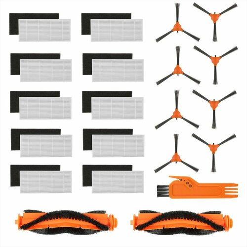 Комплект аксессуаров для робота-пылесоса Kyvol (основная и боковая щетки, сменная салфетка, губка для фильтра, фильтр, щетка для очистки) дополнительная принадлежность для пылесоса kyvol комплект аксессуаров для d10 d2 d3 d5s d6 d7 e20 e25s e30 c21y 2a0008 eubk0a