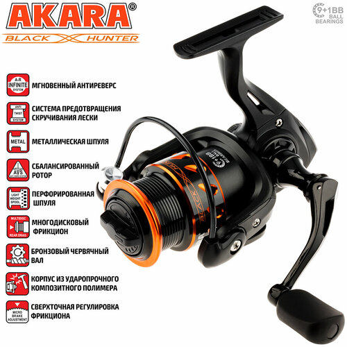 Катушка безынерционная Akara Black Hunter S Shalow катушка безынерционная akara black hunter feeder bhf