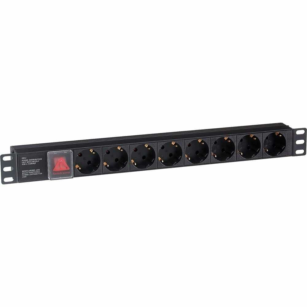 ExeGate Блок розеток горизонтальный ServerPro PDU-19H801 Al-8S-C14-SW, 19 , 1U, Алюминий, 8 Schuko 280840