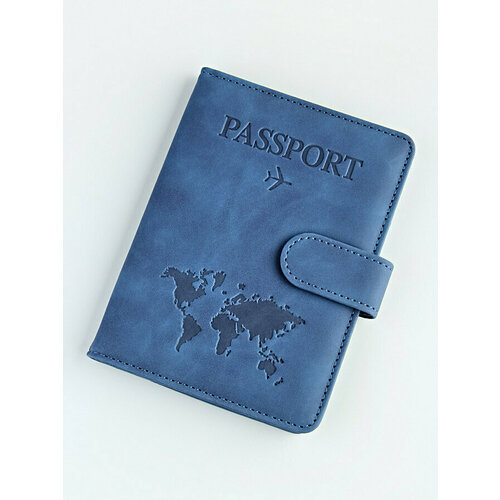 Обложка для паспорта , синий электрик