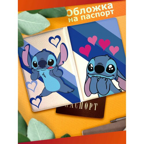 фото Обложка для паспорта sticker joy, белый/синий