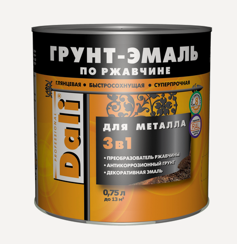 Изображение товара Грунт-эмаль Dali по ржавчине, ультрамарин RAL5002, 0,75 л
