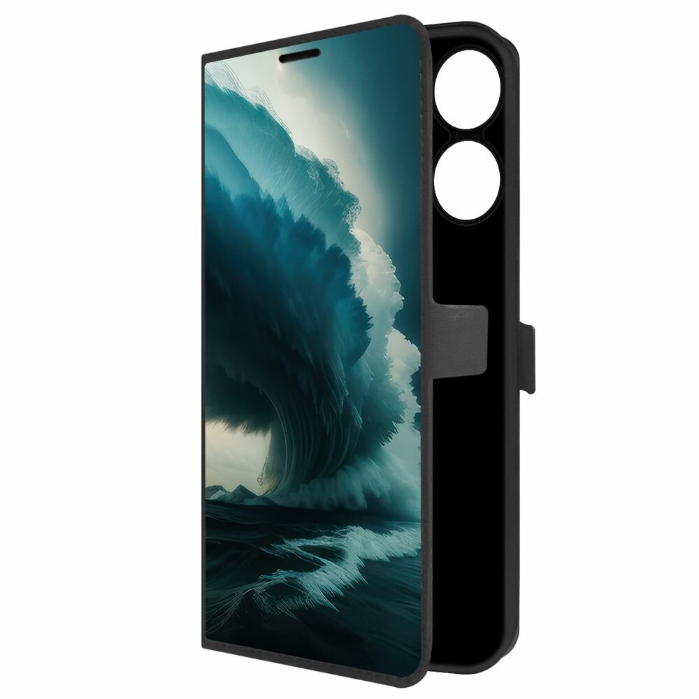 Чехол-книжка Krutoff Eco Book для Realme Note 60X Торнадо (черный)