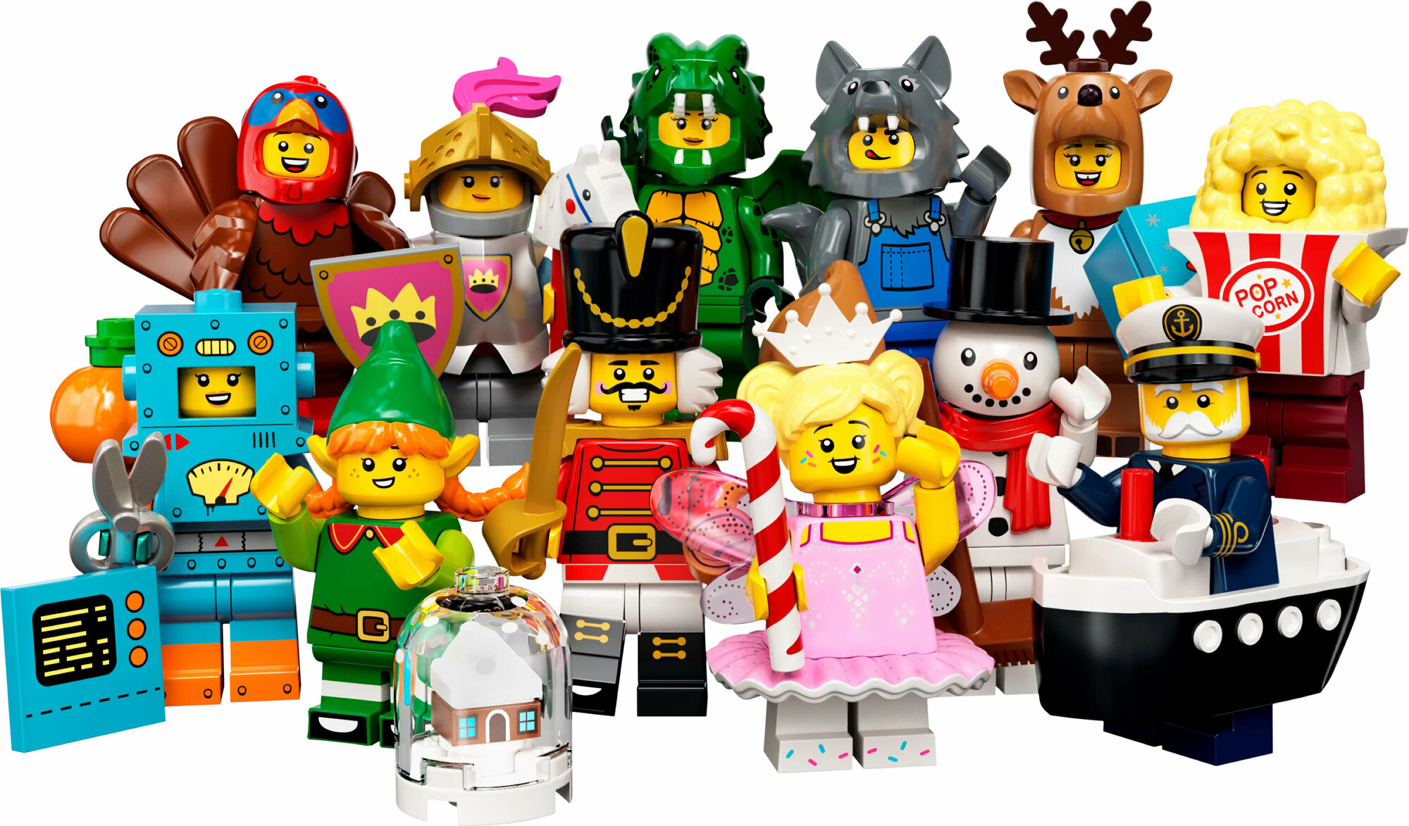 Минифигурка Лего 71034-4 : серия COLLECTABLE MINIFIGURES Lego 23 series ; Reindeer Costume (Девочка в костюме оленя) — фото 1