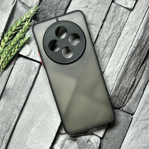Чехол противоударный для Xiaomi Redmi 14C / Poco C75 ( Редми 14Ц / Поко Ц75 ) матовый, с защитой камеры черный