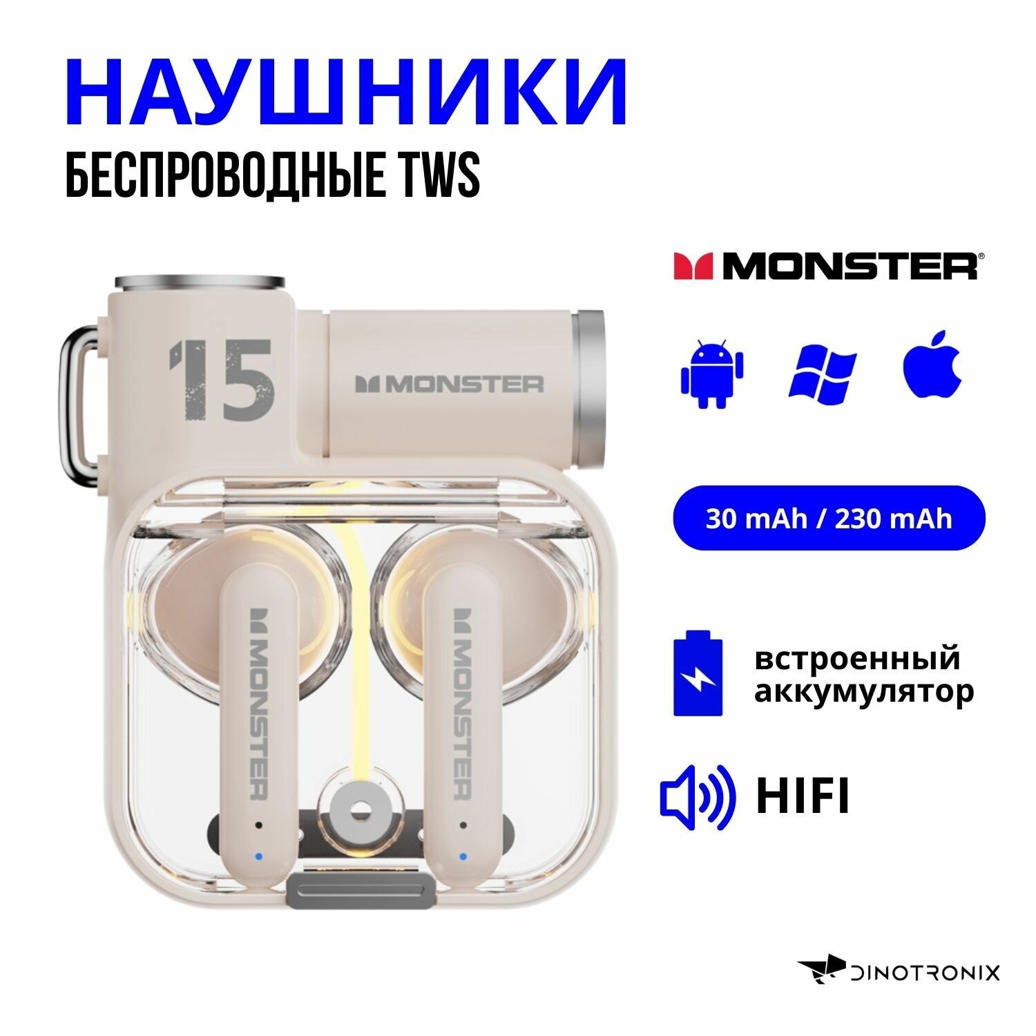 Наушники беспроводные Bluetooth XKT15 белые