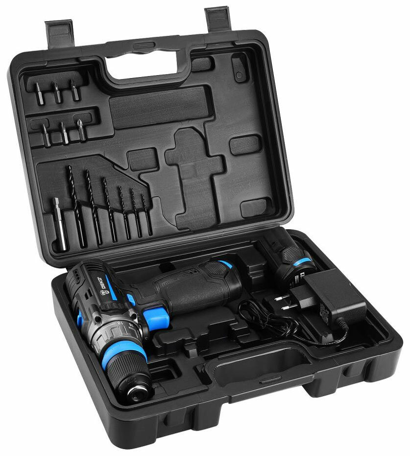 Обзор: Дрель-шуруповерт Deko DKCD12V PRO в кейсе, черный/синий