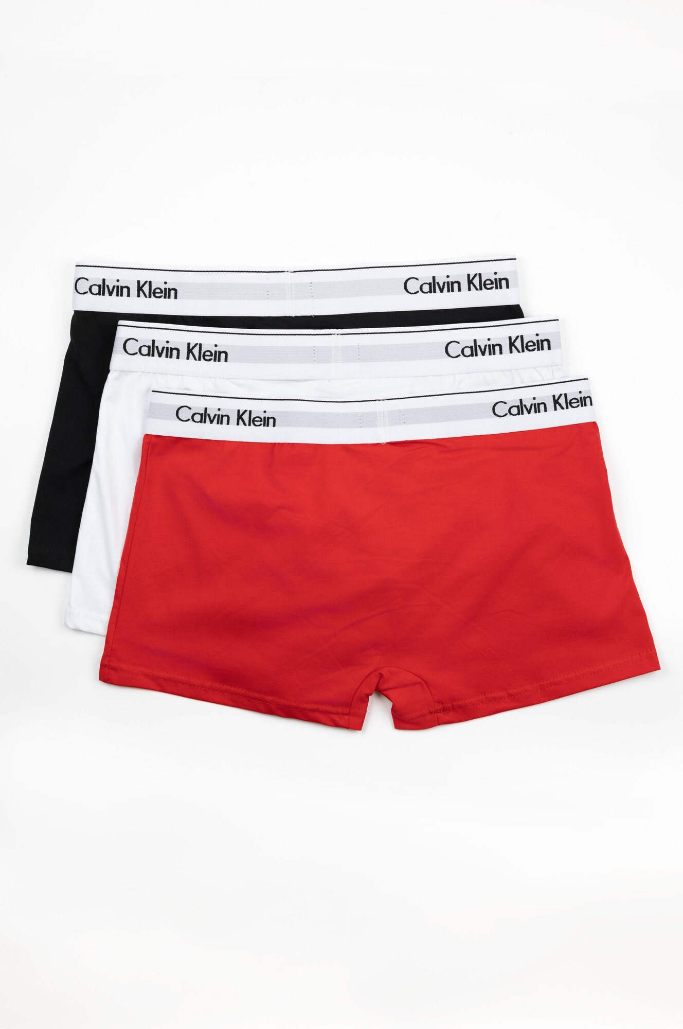 Трусы CALVIN KLEIN, комплект из 3 шт., размер 44, черно-красный — фото 1