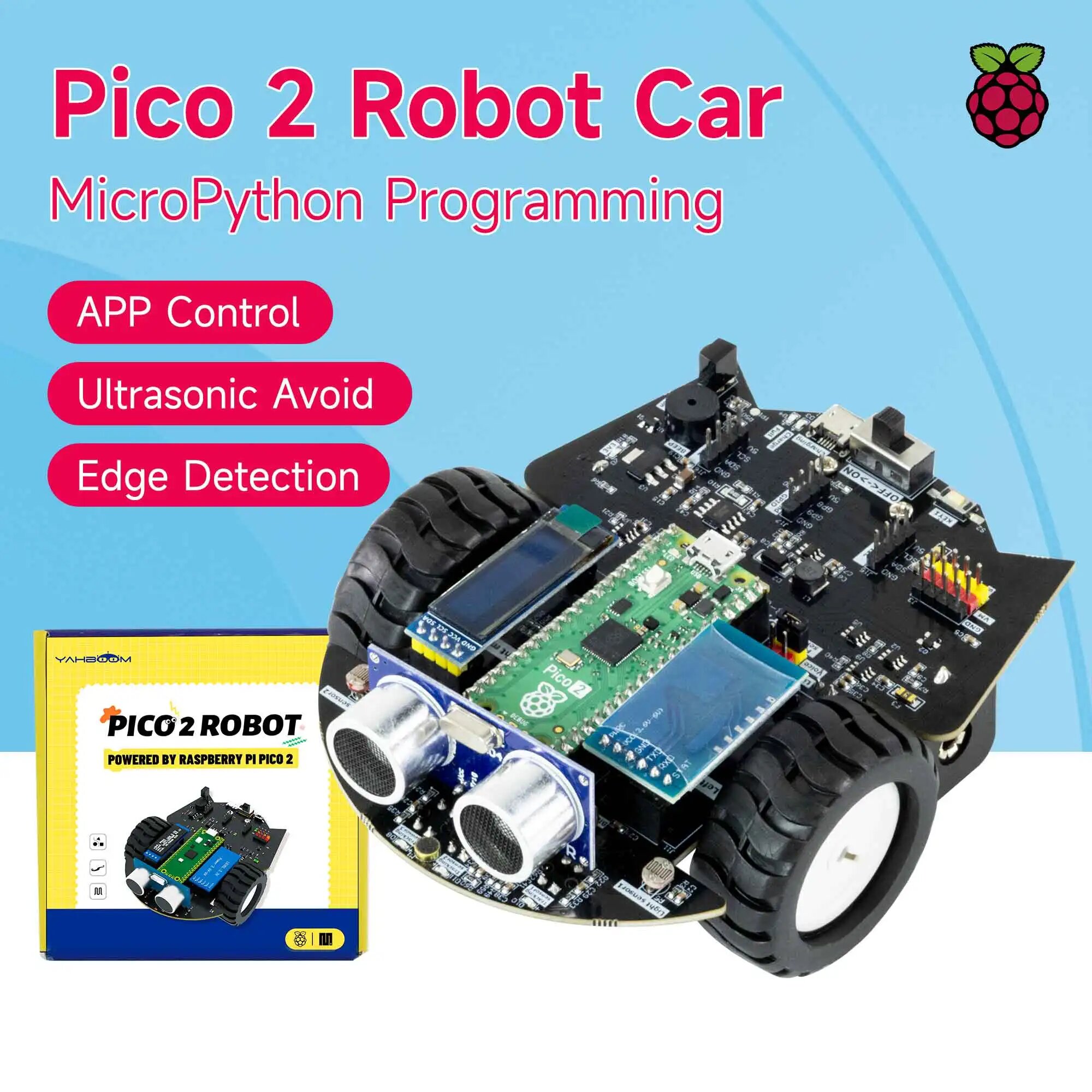 YAHBOOM Робот-автомобиль Raspberry Pi Pico2 для программирования, With Pico2 board