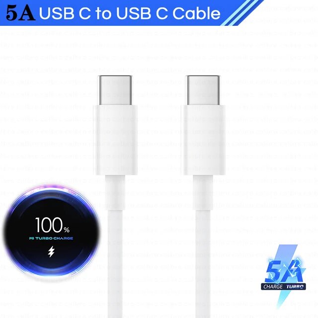Оригинальный игровой кабель для быстрой зарядки Xiaomi 120 Вт 6A USB Type C, локоть 90 градусов для Mi 12 11 10 9 Poco X5 Redmi Note 12 Pro + Tipo, 5A C to C Cable, 1m