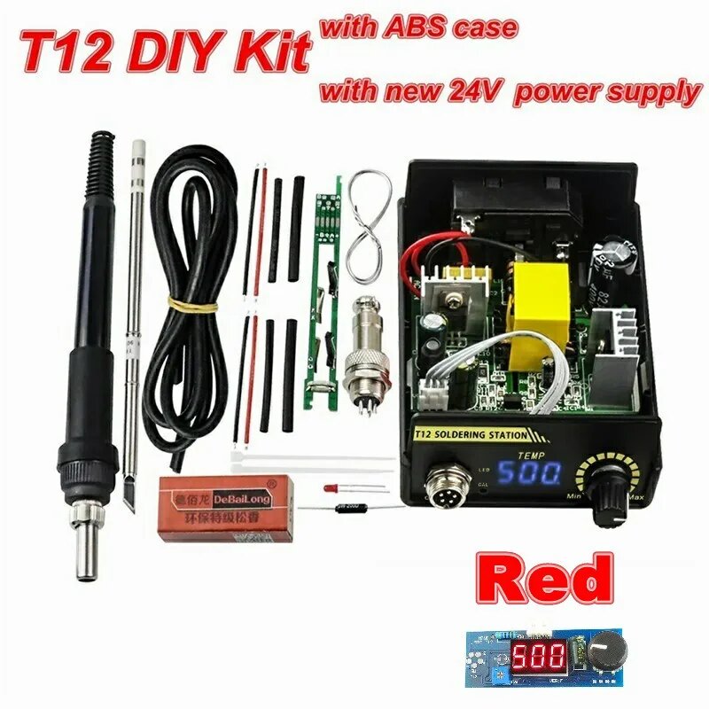 Цифровая паяльная станция HANLEI для HAKKO T12, Red LED