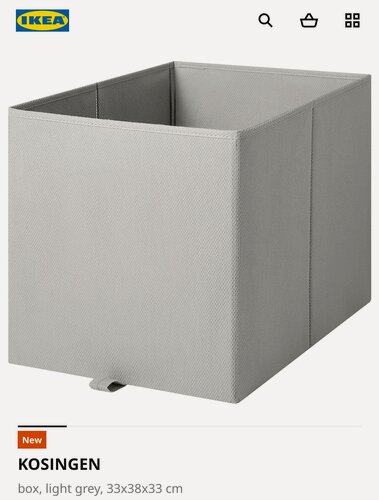 Изображение товара Коробка для хранения IKEA KOSINGEN, светло-серая, 33x38x33 см