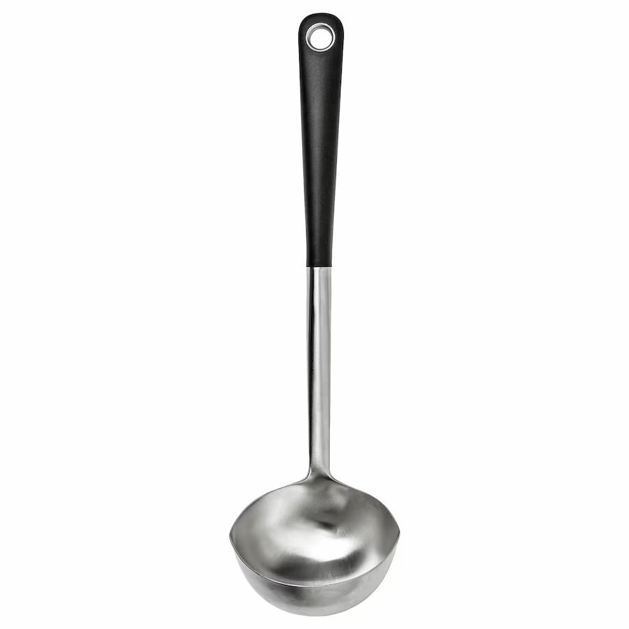 Половник IKEA 365+ йэлте нержавеющая сталь черный 34 см. 1 ШТ. Ложка разливная икеа