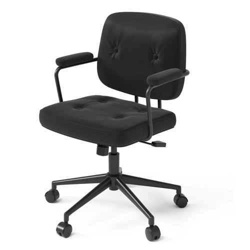 Компьютерное кресло улья кожаное, черный