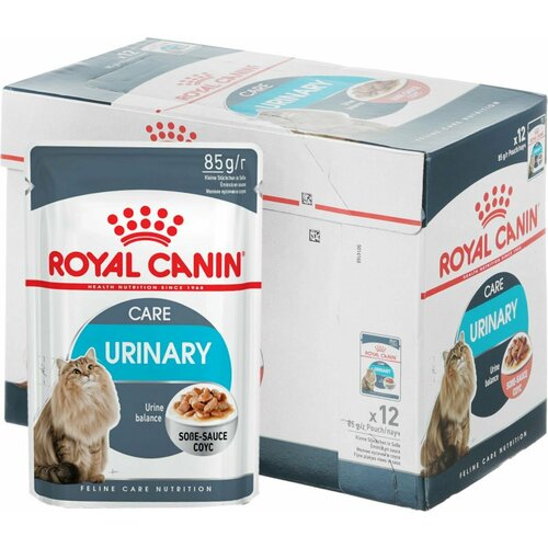 Royal canin Urinary Care влажный корм для кошек, 12 пакетиков 85 г (кусочки в соусе)