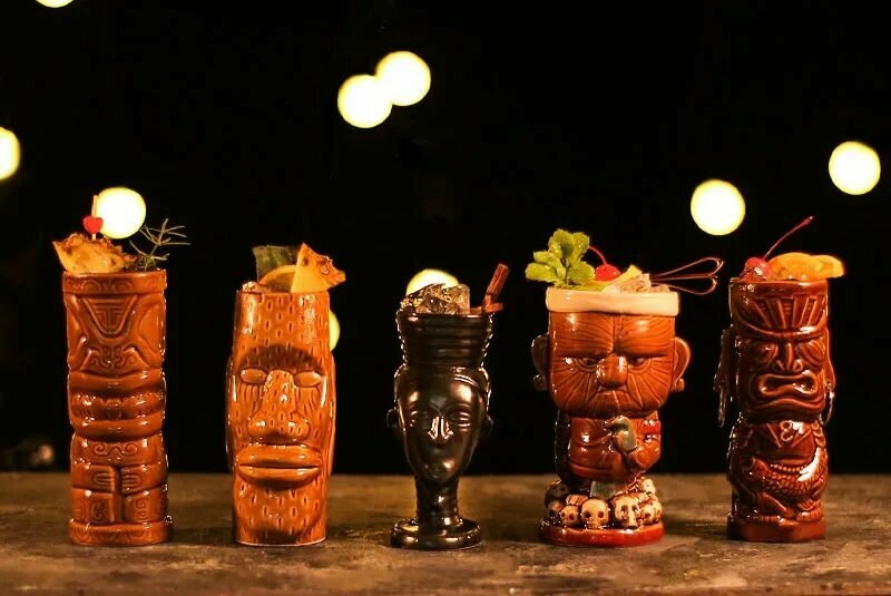 Стакан для коктейлей "Тики"; керамика; 450мл; коричнев. — фото 1