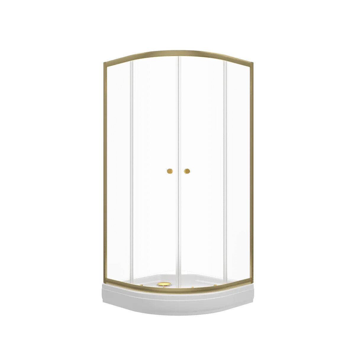 Душевой уголок Triton Альфа-Голд 90x90 четверть круга с низким поддоном цвет профиля золотой стекло прозрачное