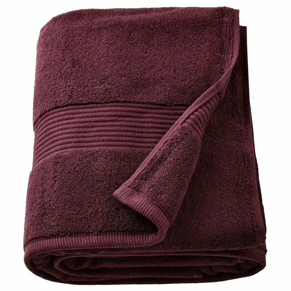IKEA Полотенце для ванной банное полотенце, Бязь, 100x150 см, темно-бордовый, 1 шт.
